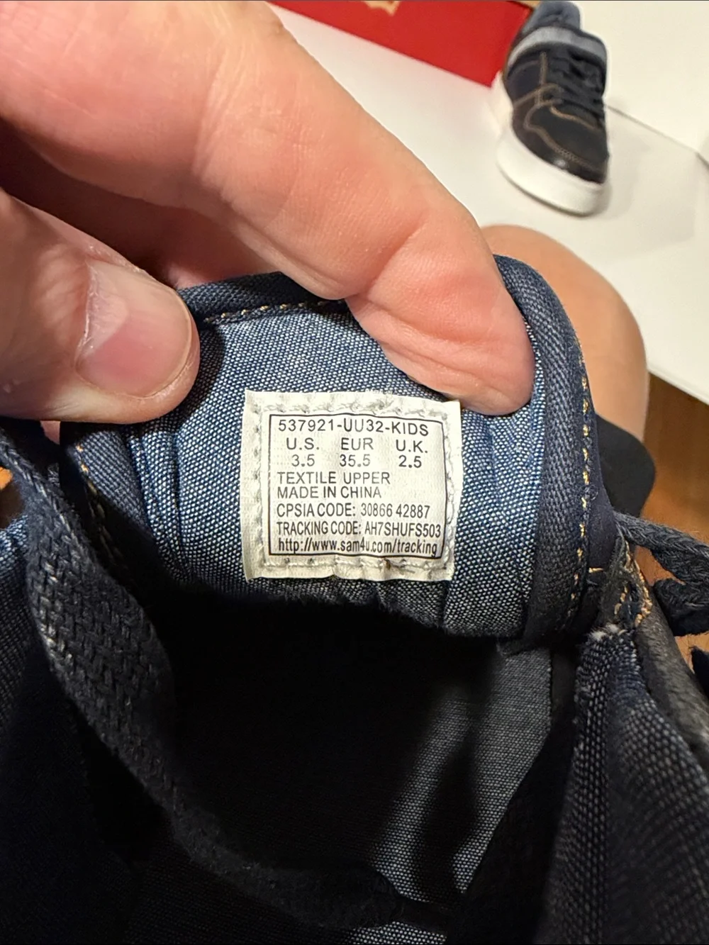 Levi's Kids Dark Navy and White Hook & Loop Sneakers